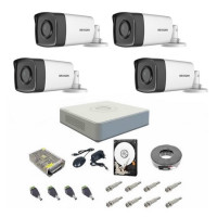 Sistem supraveghere complet 1080P Hikvision Turbo HD EXT 4 IR 80 m