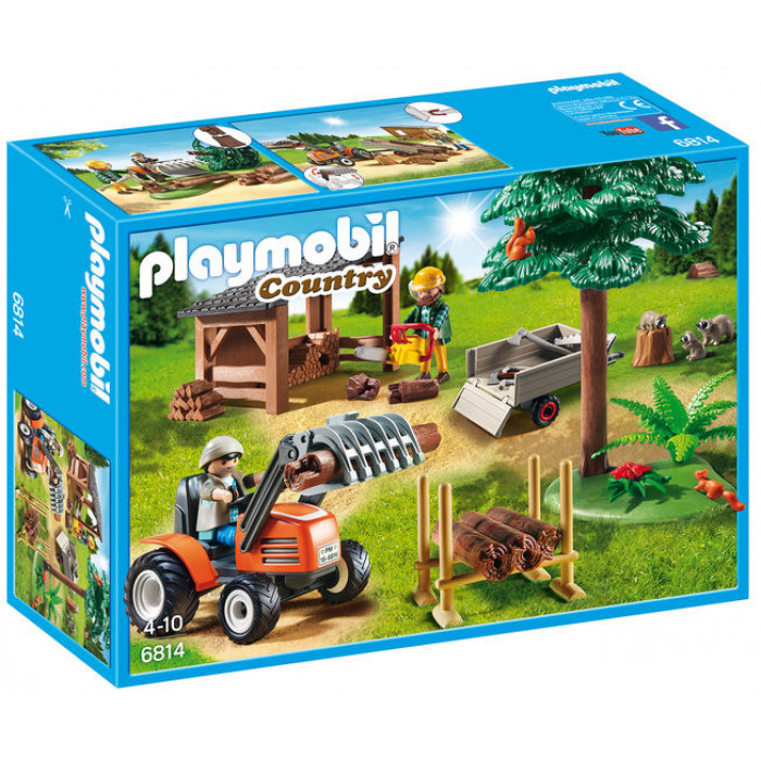 Depozit cherestea cu tractor Playmobil Country