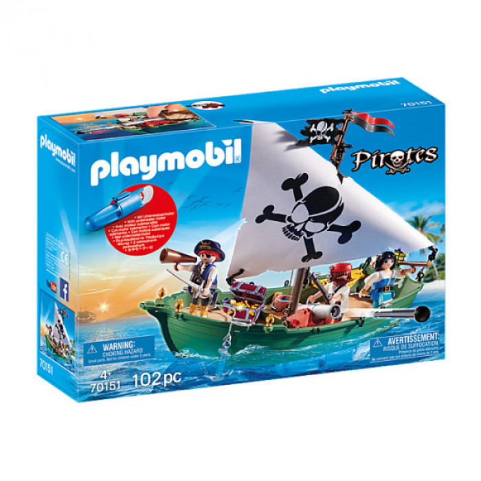 Barca piratilor cu motor Playmobil Pirates