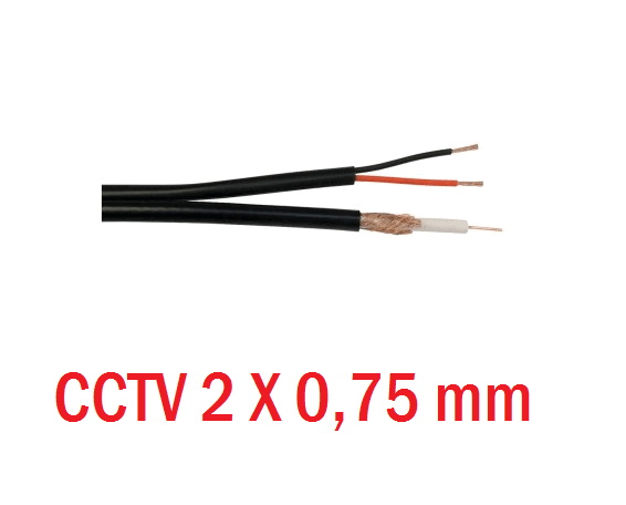 CABLU CCTV COAXIAL RG 59 CU CU SI ALIMENTARE 2 X 0,75 LA METRU