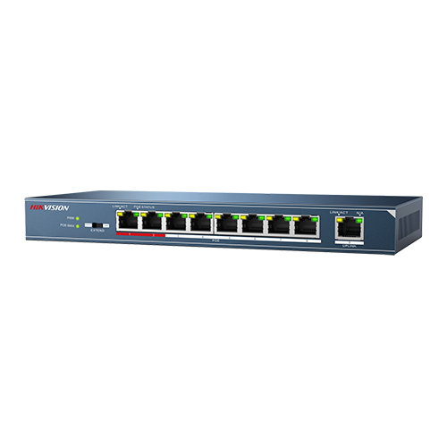 Switch 8 porturi PoE, 1 port uplink- HIKVISION