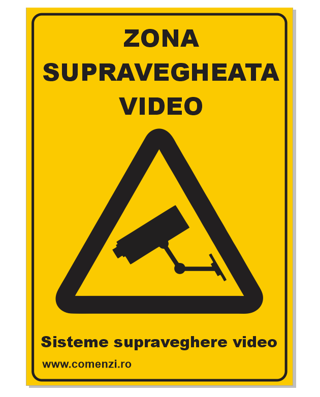 Sticker autocolant atentionare zona supravegheata video