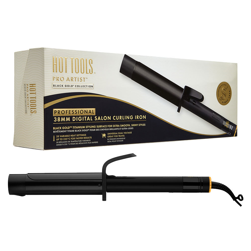 Ondulator Hot Tools, Pro Artist Black Gold collection, 38 mm, 20 trepte de temperatura, invelis din titan, HT1126BGUKE