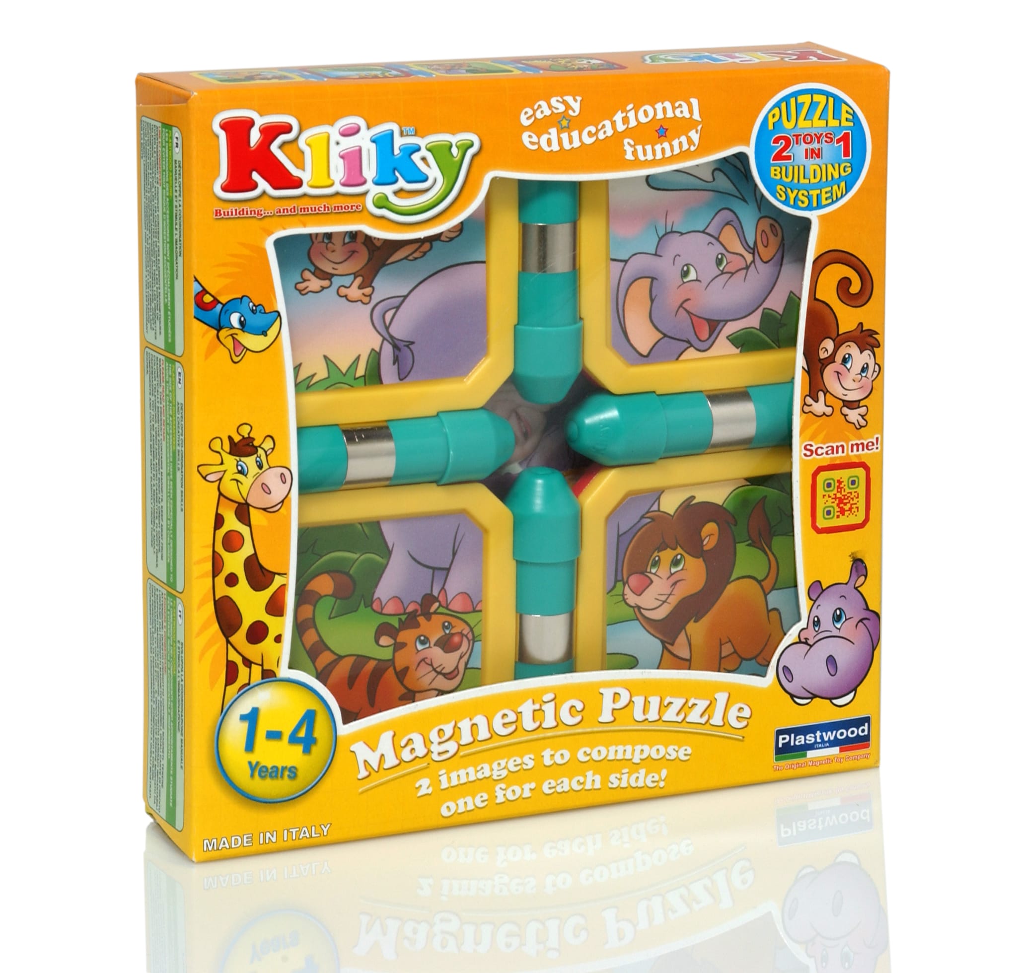 Puzzle constructie magnetic animale Safari Kliky Supermag