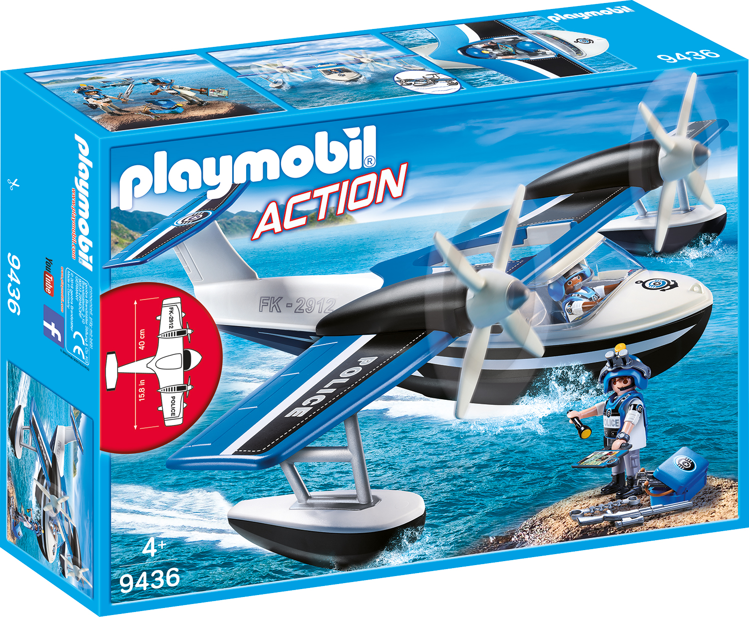 Hidroavionul politiei Playmobil Action