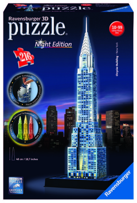 Puzzle 3D Chrysler luminos 216 piese Ravensburger