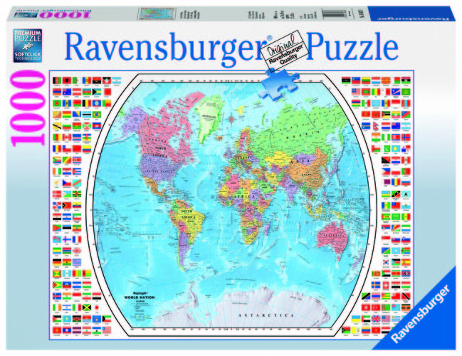 Puzzle harta Lumii 1000 piese Ravensburger