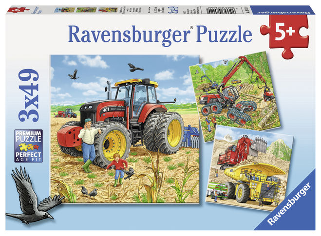 Puzzle Masinarii 3X49 piese Ravensburger