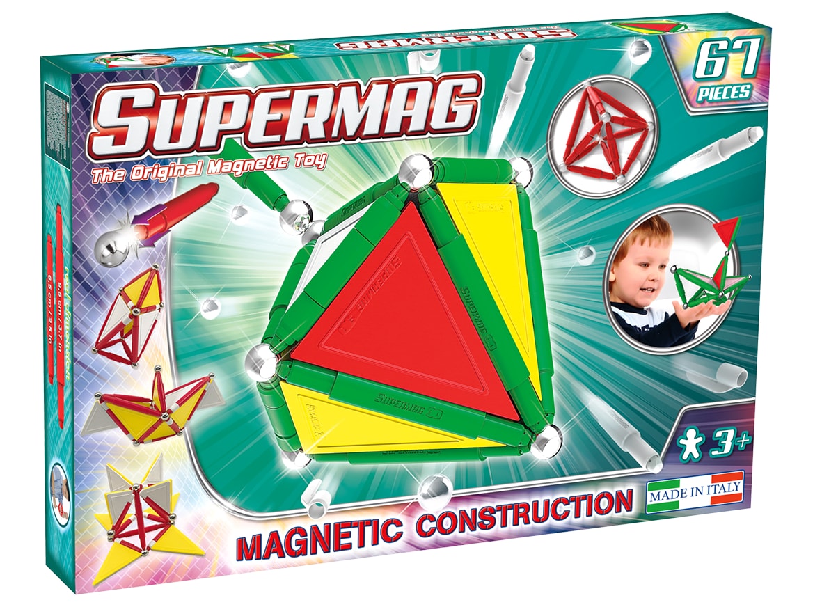 Set constructie magnetic Primary 67 piese Supermag