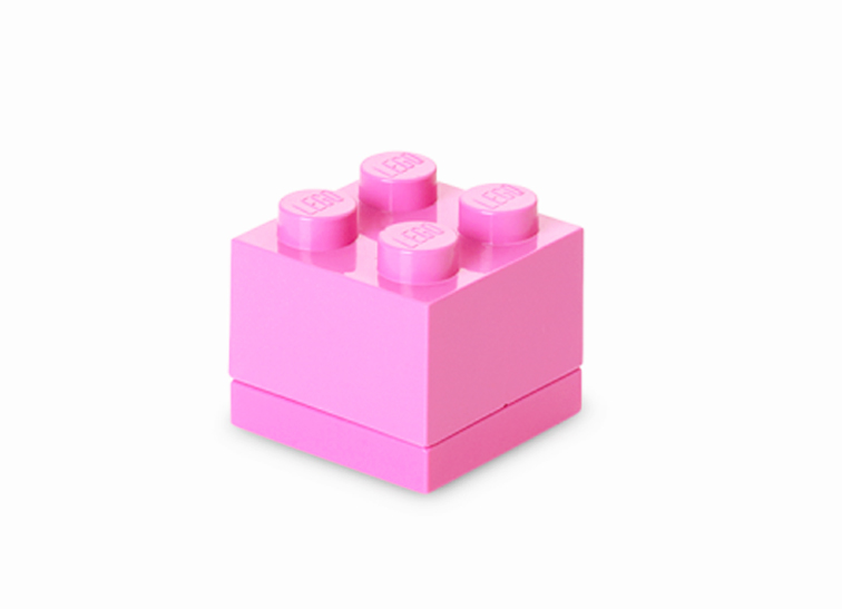 Mini cutie depozitare Lego 2x2 roz