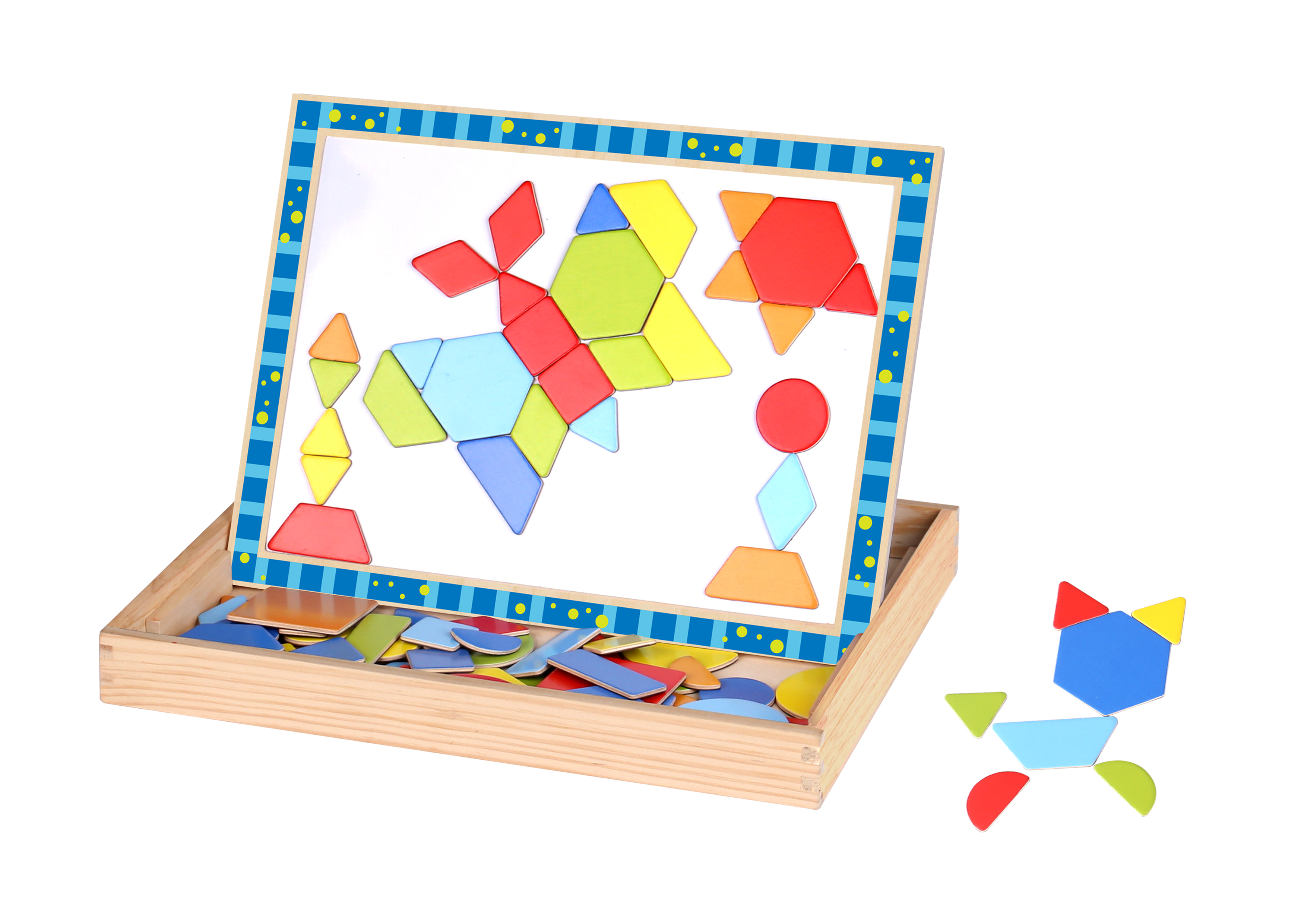 Joc cu magneti forme geometrice si tabla Tooky Toy