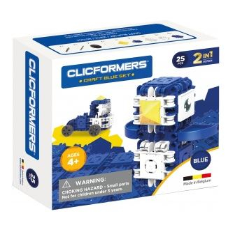 Set constructie Clicformers Craft albastru 25 de piese Clics Toys