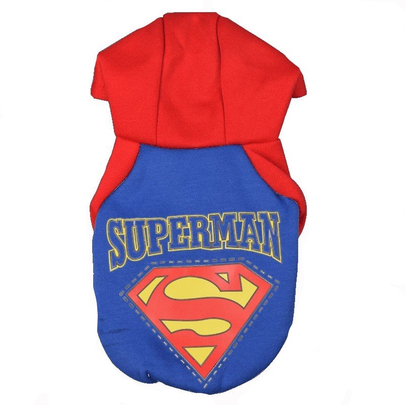 Costum Superman pentru catei si pisici, Aexya, Albastru cu rosu, XL
